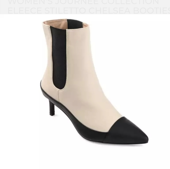 Journee off white and black shoe boots - Picture 5 of 6